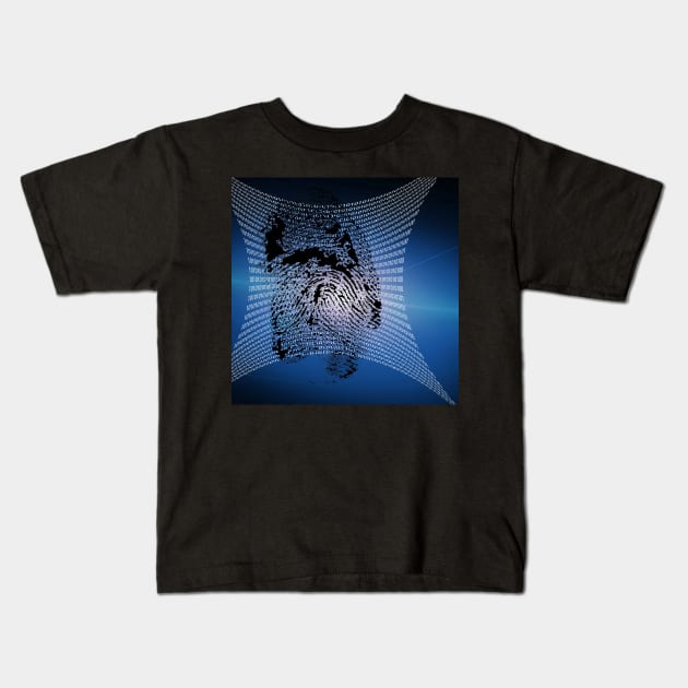 Digital Fingerprint Kids T-Shirt by rolffimages